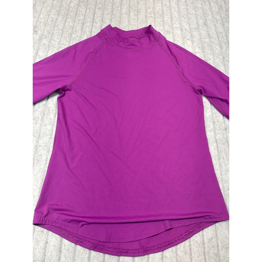 Greyson Womens Magenta Purple Mock Neck 3/4 Sleeve Performance Top Size S Golf
